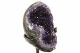 Sparkling Amethyst Geode With Metal Stand - Uruguay #342489-2
